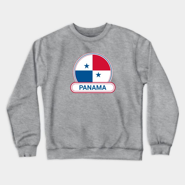 Panama Country Badge - Panama Flag Crewneck Sweatshirt by Yesteeyear